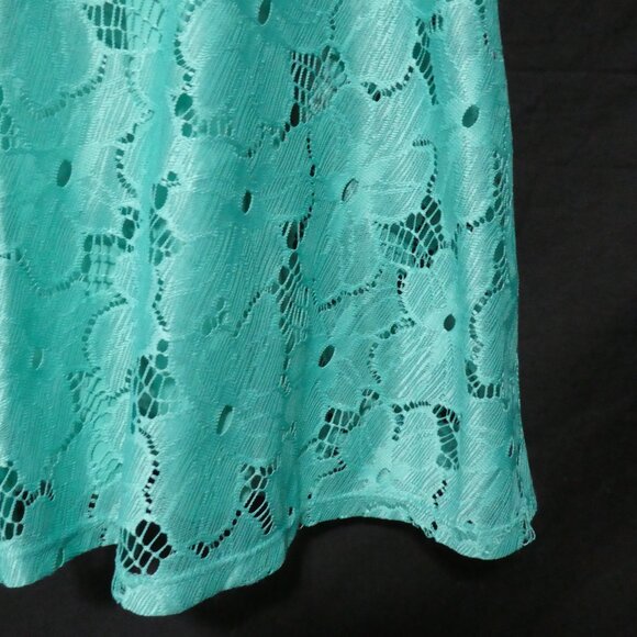 NOTATIONS | medium | Turquoise Lined Lace Skirt | Stretchy Waistband | NWOT - Picture 8 of 15